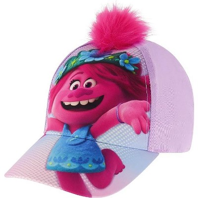 Trolls poppy Baseball Cap, Little Girls Age 4-7- purple