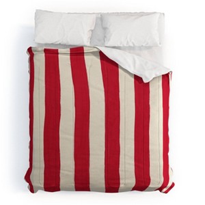 Deny Designs Avenie Modern Craft Spring Striped Comforter and Sham Set Red - 1 of 4