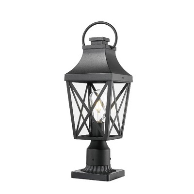 Maggift Outdoor Wall Lights Lamp Post Light Fixture, Lampshade Waterproof, Fence Post Deck Lighting, Black, 7"*7"*21.3"