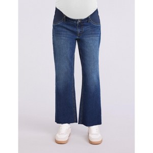 Women's Under the Belly Wide Leg Crop Jeans | Motherhood Maternity - 1 of 4