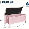 Acekool 39" Storage Bench with Cushion Seat and Safety Hinges – Entryway & Bedroom Shoe Organizer - 3 of 4