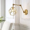7.5" 1-Light Honeycomb Modern Contemporary Arm-Adjustable Iron/Glass LED Sconce Brass Gold/Clear - JONATHAN Y: UL Listed, Mid-Century Design - 2 of 4
