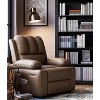 27" Recliner Chair for Adults, Manual Recliner with Cup Holders and Side Pockets, PU Leather Single Sofa with Ergonomic Design - 2 of 4