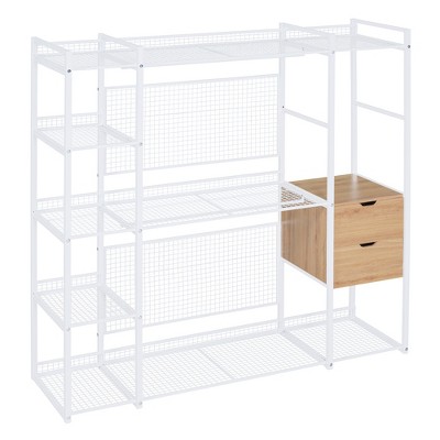 TIRAMISUBEST Open Wardrobe with Hanging Rail, Locking Wheels & Adjustable Shelves?