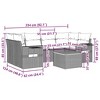 vidaXL Patio Sofa Set with Cushions Outdoor Furniture 7 Piece Poly Rattan - Black and Cream - 3 of 4
