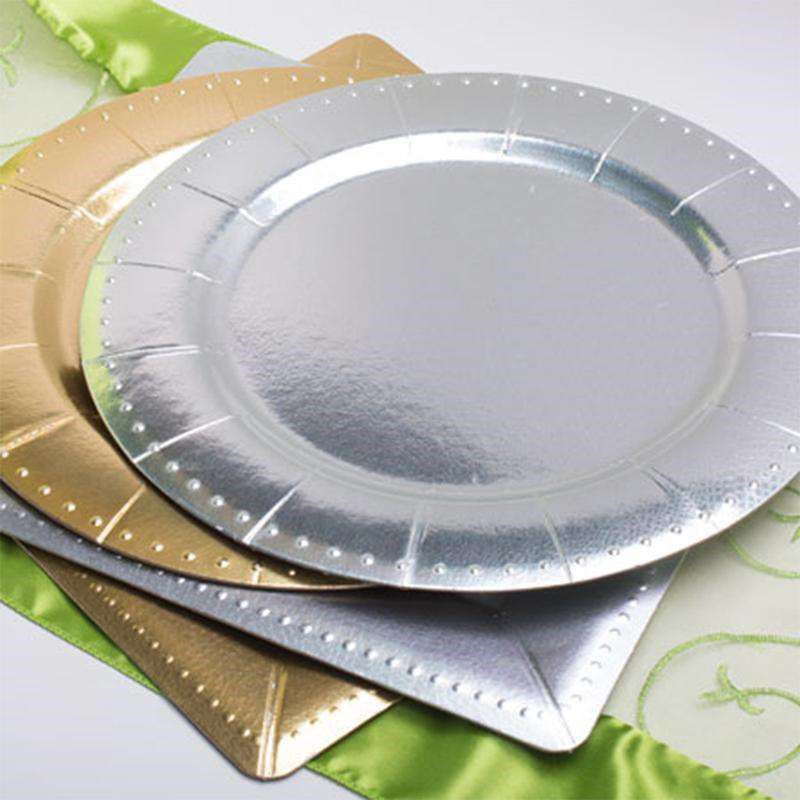 Smarty Had A Party 13" Silver Round Disposable Paper Charger Plates (120 Plates), 3 of 5