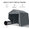 9.2' x 7.9' Garden Garage Storage Tent, Metal Frame Bike Shed w/ Zipper Doors - 4 of 4
