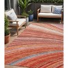 Terra Cotta Salmon And Orange Striped Washable Indoor Outdoor Area Rug - 2 of 4