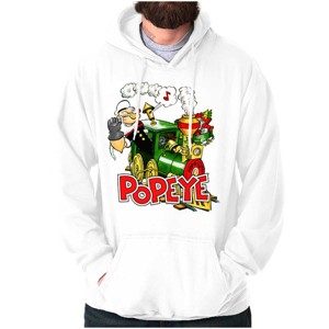 Retro Popeye Steam Train Cartoon Hoodie Sweatshirt Women Men Brisco Brands - 1 of 4