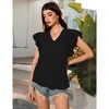 Women Tops for Summer Fashion Trendy Cap Sleeve V Neck Swiss Dot Chiffon Blouse Flowy Loose Fitting Teen T-Shirt - 2 of 4
