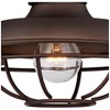Franklin Iron Works Park Farmhouse Rustic Wall Light Sconce Oil Rubbed Bronze Hardwire 8 1/2" Fixture Gooseneck Arm Metal Cage for "Bedroom Bathroom - 2 of 4