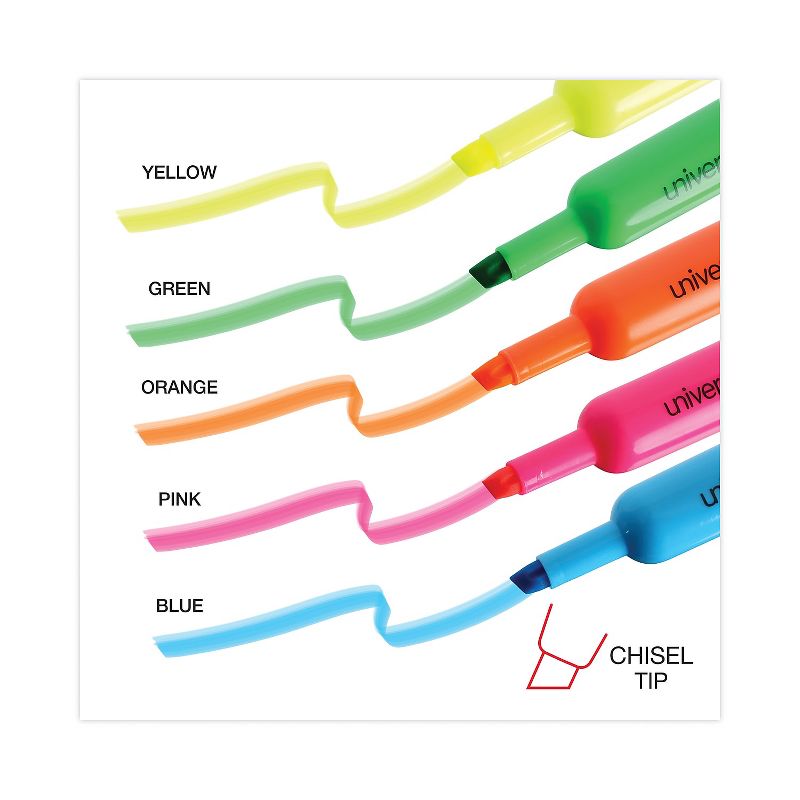 UNIVERSAL Desk Highlighter Chisel Tip Assorted Colors 12/Set 08867, 5 of 8