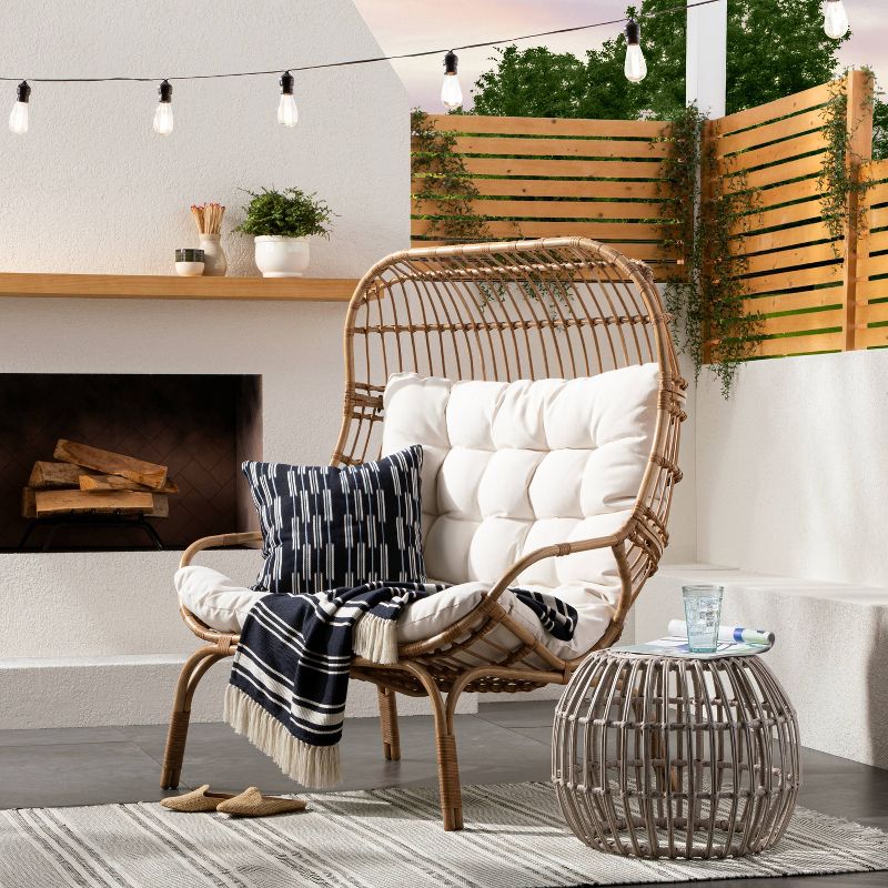 Wicker &#38; Metal Outdoor Patio Chair, Egg Chair Natural - Threshold&#8482; designed with Studio McGee, 1 of 10