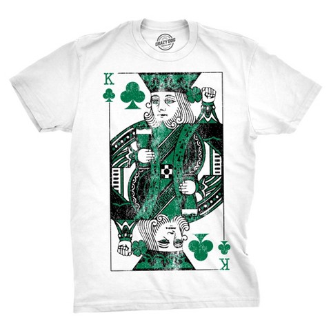 Мужские футболки Crazy Dog T-Shirts, Inc. Mens Funny T Shirts King Of Clubs Classical Playing Card Tee For Men - Crazy Dog Men's T Shirt For Retro Fans White S