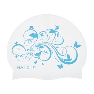Unique Bargains Silicone Pansy Pattern Waterproof Swim Cap 1 Pc - 1 of 4