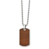 Black Bow Jewelry Stainless Steel, Carbon Fiber & Wood Reversible Dog Tag Necklace, 22in - 2 of 4