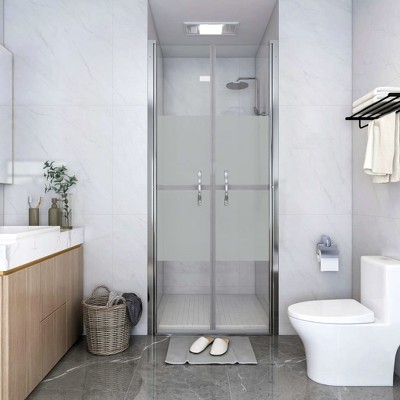 VidaXL Shower Door Half Frosted ESG 39.8 in.x74.8 in.