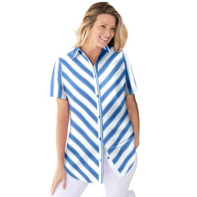 Woman Within Plus Size Perfect Short Sleeve Shirt