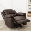 Faux Leather Recliner with Gliding, Latch-Activated Recline, and Plush Armrests for Living Room - 4 of 4