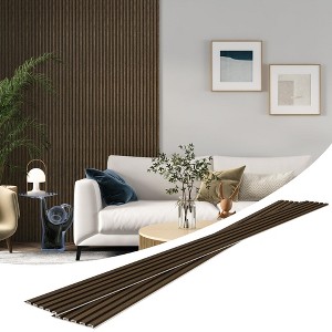 8 Pack Slat Wall Panels, WPC Soundproof 3D Wall Panel for Interior Wall Decor - 1 of 4