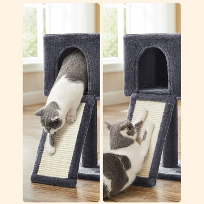 46.5" Smoky Gray Sisal and Plush Cat Tree Tower