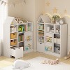 Homhougo Toy and Book Organizer for Kids, Kids Toy Storage Organizer & Bookshelf, Multifunctional Storage Chest with Movable Drawers, White - 3 of 4