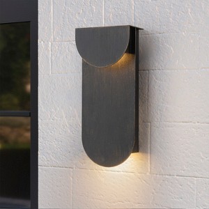 LLHZSY 11 7/10"H 2-Lights LED Outdoor Wall Light Sconce-Black - 1 of 4
