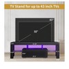 black LED TV Stand Wood TV Console With Storage Drawers LED TV Media Stand Entertainment Center With 16 Colors LED Light Up To 43" For Gaming Living - 2 of 4
