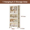 4 Tier Portable Kids Wardrobe Closet with Doors, Plastic Children's Clothing Storage Cabinet with Hanging Rod & 10 Hangers, Baby Clothes Organizer - 2 of 4