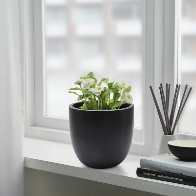 Black Round Magnesium Oxide Outdoor Planter