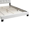 Royal Hampton Full Leatherette Bed with Checkered Tufted Headboard, White - 4 of 4