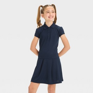 Girls' Short Sleeve Performance Uniform Dress - Cat & Jack™ - 1 of 3