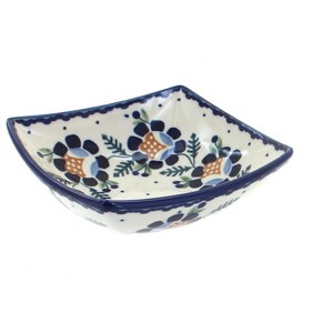 Blue Rose Polish Pottery M105 Manufaktura Small Square Bowl - 1 of 2