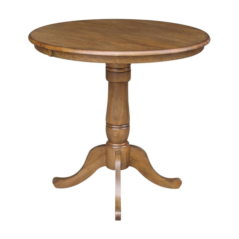 36" Round Top Pedestal Table - Pecan - International Concepts, 3 of 7