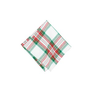 C&F Home Carter Christmas Red and Green Plaid Woven Napkin Set of 6 - 1 of 4