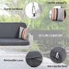 ELJGET 2-Seat Porch Swing Bench Patio Swing Chair with 2 Hanging Chains for Backyard, Beige Cushions - 4 of 4