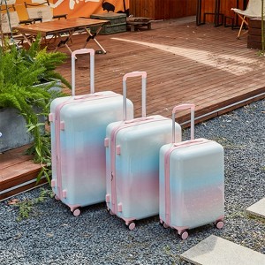 3-Piece Hardside Luggage Set with Triple Telescopic Handles, TSA-Approved Safeguard Locks, Smooth Anti-Pinch Design Travel Suitcase Set 20", 24", 28" - 1 of 4