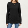Anna-Kaci Women's Long Sleeve Crew Neck Top with Relaxed Fit and Soft Knit Fabric - 2 of 4