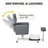 Reclining Pedicure Chair with Stool, 360 Swivel Massage Foot Bath Hydraulic Pedi Chair, Height Adjustable Pedicure Unit Station - 4 of 4