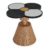 Homy Casa Four-Leaf Clover Accent Side Table, Decorative MDF Top with Textured Base, Natural & Black - 4 of 4