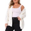 Women's Plus Size Open Front Long Sleeve Autumn Winter Knit Cardigan with Pockets - Agnes Orinda - 2 of 4