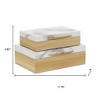 HomeRoots Set Of Two Natural And White Wood And Faux Marble Jewelry Boxes - 3 of 4