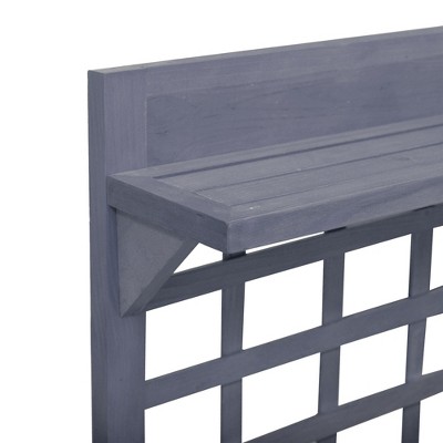 Gray Cedar Raised Garden Bed with Trellis and Storage Shelves