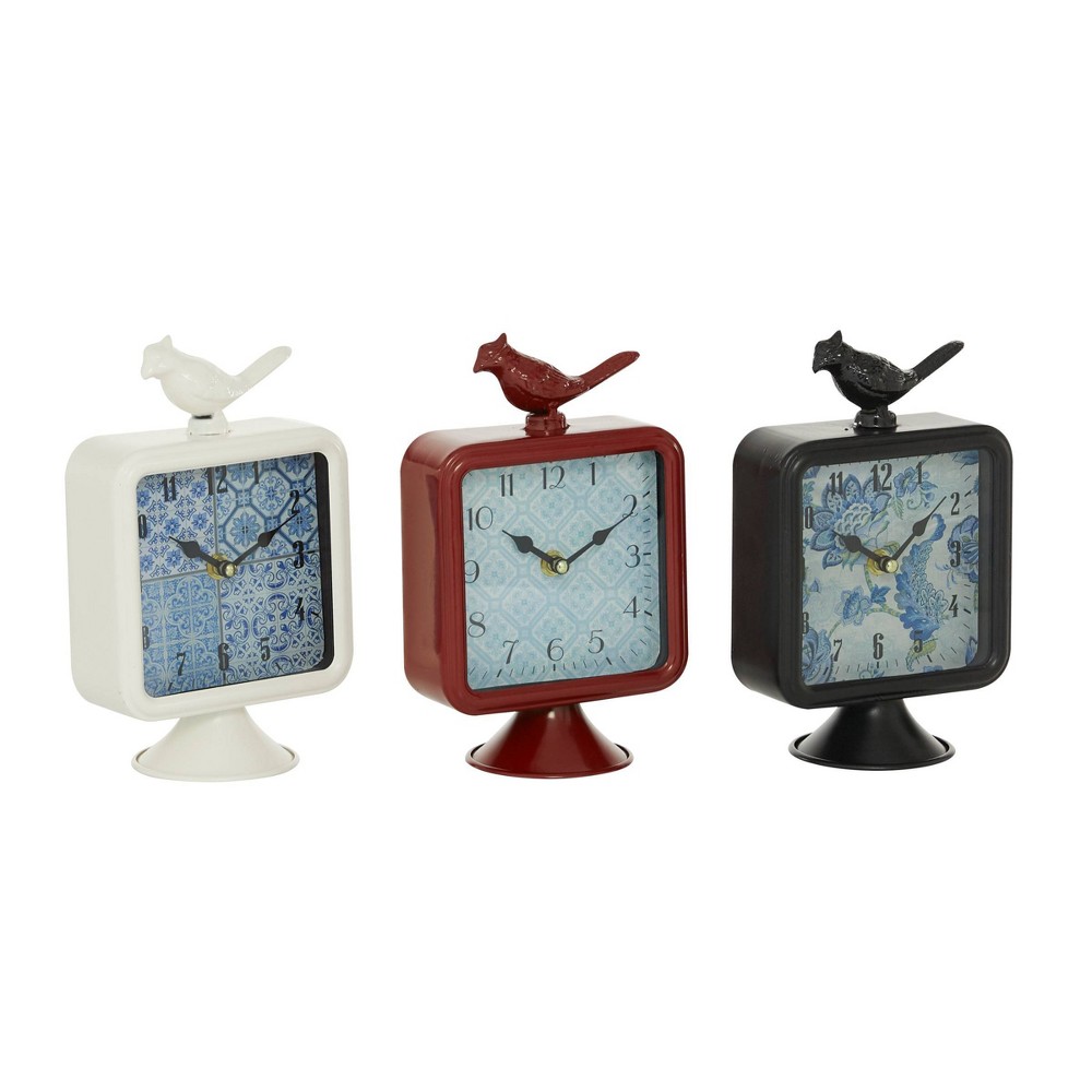Photos - Wall Clock Set of 3 Metal Bird Clocks - Olivia & May