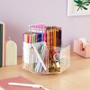 Bright Creations 360 Degree Spinning Desk Organizer for Pens, Markers, Erasers, Acrylic Rotating Pencil Holder, 7.6 x 6.3 In - image 2 of 4