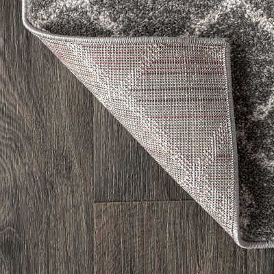 Modern Moroccan-Inspired Gray Synthetic Area Rug - Easy Care 3x5