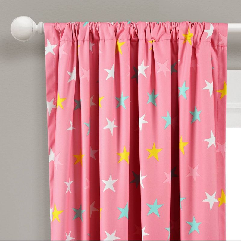 Lush D&#233;cor Blackout Unicorn Heart Rainbow Star Window Curtain Panel - Pink Single, 3 of 7