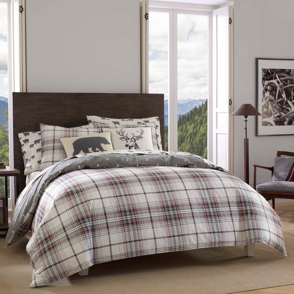 Photos - Duvet Eddie Bauer Twin Adler Plaid Reversible Comforter Set Charcoal  