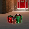 Northlight Lighted Gift Wrapped Presents Outdoor Yard Christmas Decoration - 13" - Set of 3 - 2 of 4