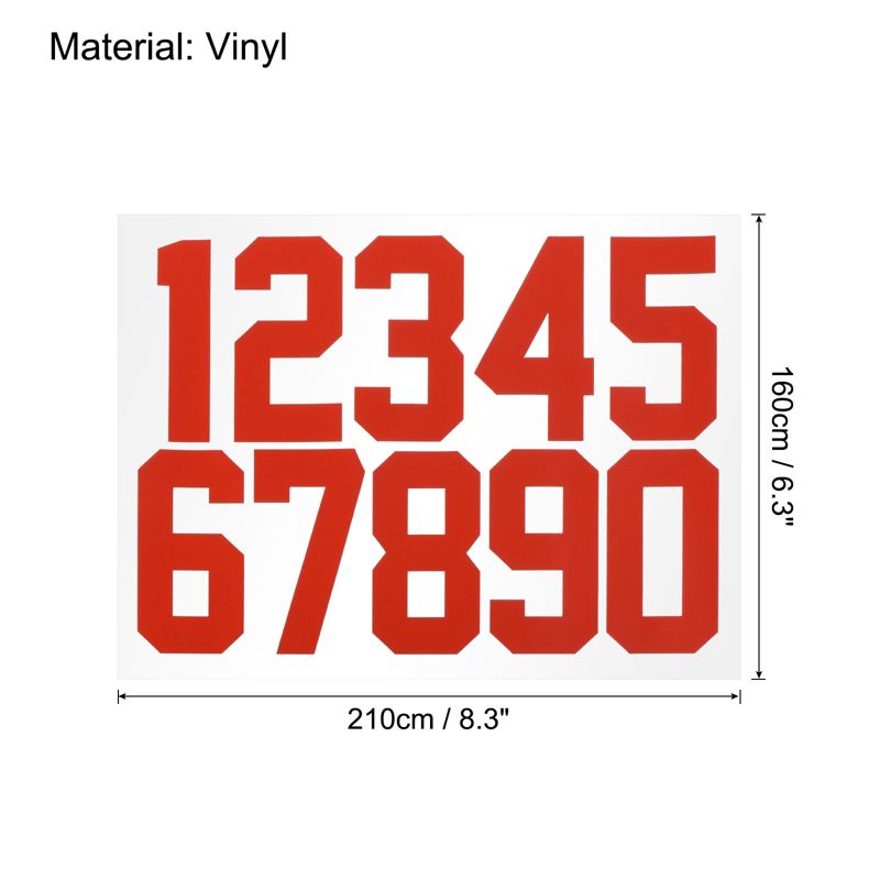 Unique Bargains 0 - 9 Adhesive Number Reflective Mailbox Numbers Sticker Red 5 Set, 2 of 5